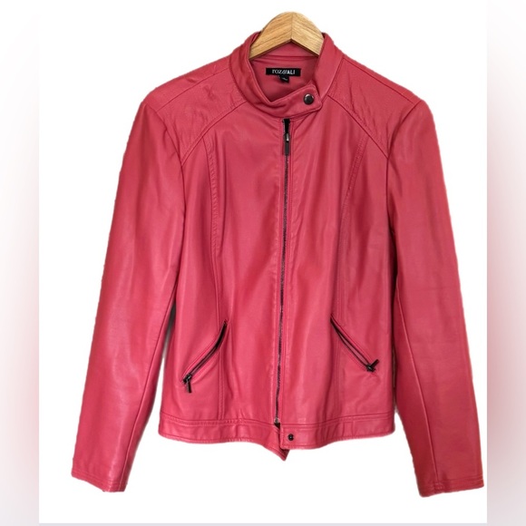 Fox & Ali Faux Leather Jacket. Salmon Color. Large - Picture 1 of 10